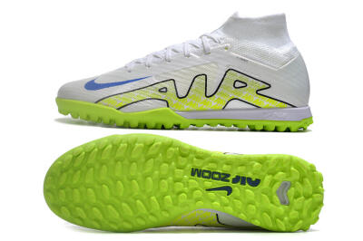 Nike Air Zoom Mercurial Superfly 9 Elite TF Artificial Turf Soccer Shoes - White/Blue/Yellow