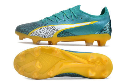 Puma Ultra Ultimate FG Firm Ground Soccer Cleats - Jade/White/Yellow