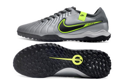 Nike Tiempo Legend X Pro TF Artificial Turf Soccer Shoes - Silver/Black/Yellow