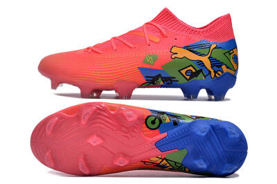 Puma Future Ultimate FG Firm Ground Soccer Cleats - Pink/Yellow/Green/Blue