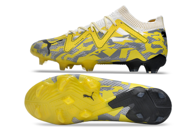 Puma Future Ultimate FG Firm Ground Soccer Cleats - Yellow/White/Grey