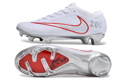Nike Air Zoom Mercurial Vapor 15 Elite FG Firm Ground Soccer Cleats - White/Red/Silver
