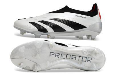 Adidas Predator Accuracy+ FG Firm Ground Soccer Cleats - White/Black/Red