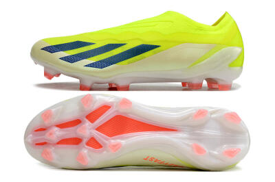 Adidas X Crazyfast+ Laceless FG Firm Ground Soccer Cleats - Yellow/Blue/Red