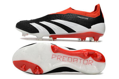 Adidas Predator Elite Laceless FG Firm Ground Soccer Cleats - Black/White/Red