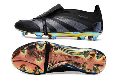 Adidas Predator Elite Foldover Tongue FG Firm Ground Soccer Cleats - Black/Silver/Gold