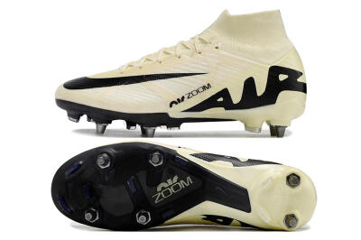 Nike Air Zoom Mercurial Superfly 9 Elite SG Soft Ground Soccer Cleats - Beige/Black/White