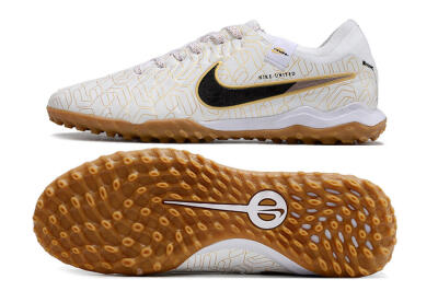 Nike Tiempo Legend 10 Pro TF Artificial Turf Soccer Shoes - White/Gold/Black