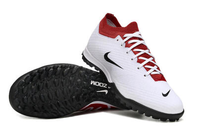 Nike Air Zoom Mercurial Vapor 15 Elite TF Artificial Turf Soccer Shoes - White/Black/Red