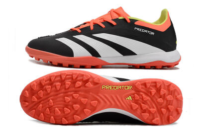 Adidas Predator 24 Elite TF Artificial Turf Soccer Shoes - Black/White/Orange