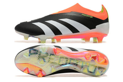 Adidas Predator Accuracy+ Laceless FG Firm Ground Soccer Cleats - Black/White/Orange