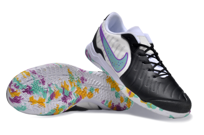 Nike Tiempo Legend 10 Academy IC Indoor & Futsal Soccer Shoes - Black/White/Blue