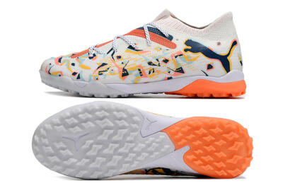 Puma Future Ultimate TF Artificial Turf Soccer Shoes - White/Yellow/Black