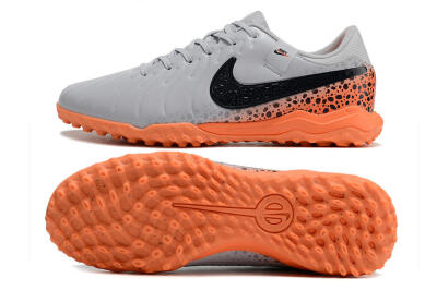 Nike Tiempo Legend 10 Elite TF Artificial Turf Soccer Shoes - Grey/Black/Orange