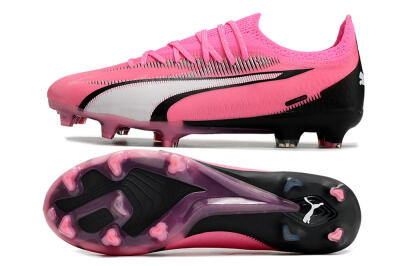 Puma Ultra Ultimate FG Firm Ground Soccer Cleats - Pink/White/Black