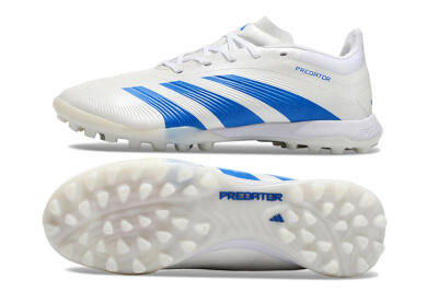 Adidas Predator 24 Elite TF Artificial Turf Soccer Shoes - Beige/White/Blue