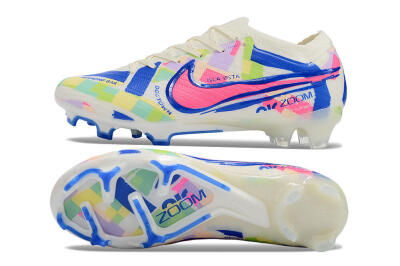 Nike Air Zoom Mercurial Vapor 15 Elite FG Firm Ground Soccer Cleats - Beige/Blue/Yellow/Pink