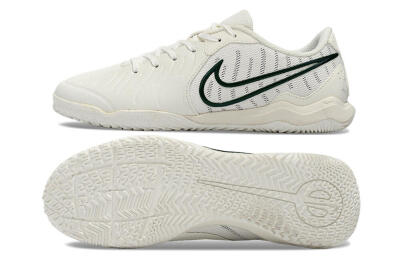 Nike Tiempo Legend 10 Academy IC Indoor & Futsal Soccer Shoes - White/Green