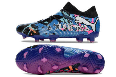 Puma Future Ultimate FG Firm Ground Soccer Cleats - Black/Blue/Pink