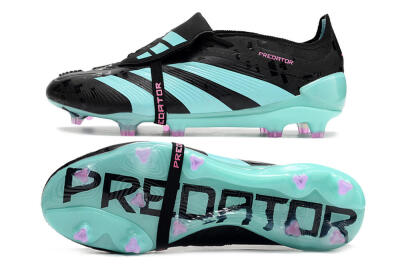 Adidas Predator Elite Foldover Tongue FG Firm Ground Soccer Cleats - Black/Jade/Purple