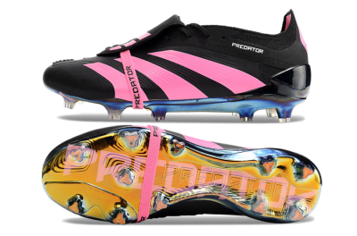 Adidas Predator Elite Foldover Tongue FG Firm Ground Soccer Cleats - Black/Pink/Gold