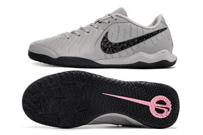 Nike Tiempo Legend 10 Academy IC Indoor & Futsal Soccer Shoes - Grey/Black/Pink