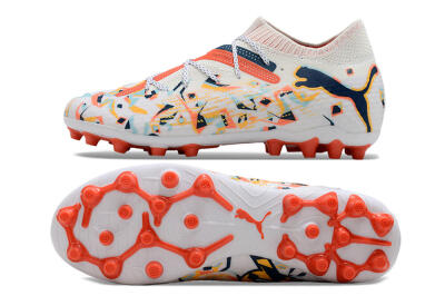 Puma Future Ultimate MG Multi Ground Soccer Cleats - White/Blue/Yellow