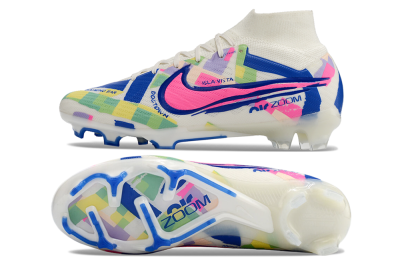 Nike Air Zoom Mercurial Superfly 9 Elite FG Firm Ground Soccer Cleats - White/Rainbow
