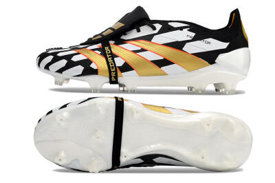 Adidas Predator Elite Foldover Tongue FG Firm Ground Soccer Cleats - Black/White/Gold