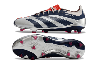 Adidas Predator Accuracy Elite FG Firm Ground Soccer Cleats - Silver/Blue/Red