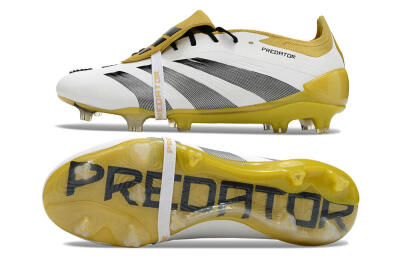 Adidas Predator Elite Foldover Tongue FG Firm Ground Soccer Cleats - White/Black/Yellow