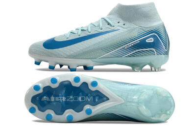 Nike Air Zoom Mercurial Superfly 10 Elite AG Artificial Grass Soccer Cleats - Jade/Beige/Blue