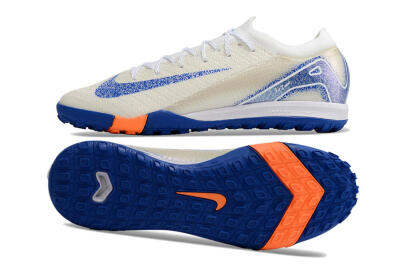 Nike Air Zoom Mercurial Vapor 16 Elite TF Artificial Turf Soccer Shoes - White/Blue/Orange