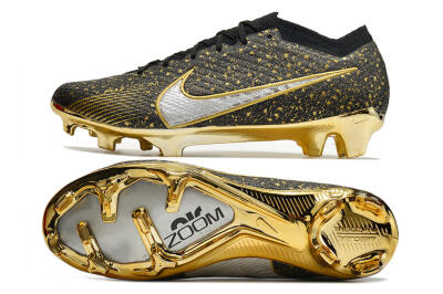 Nike Air Zoom Mercurial Vapor 15 Elite FG Firm Ground Soccer Cleats - Black/Gold/Silver
