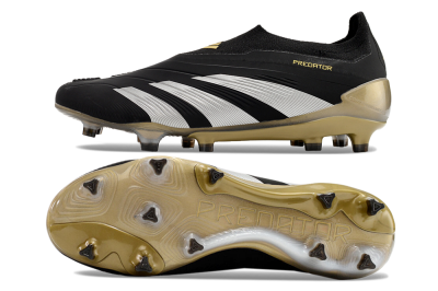 Adidas Predator Accuracy+ FG Firm Ground Soccer Cleats - Black/White/Gold