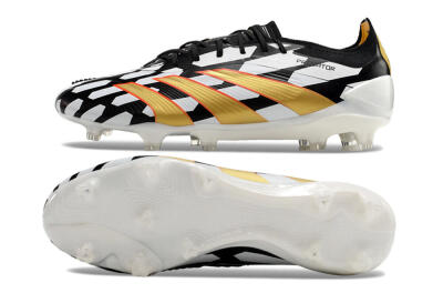 Adidas Predator 24 Elite FG Firm Ground Soccer Cleats - White/Black/Gold