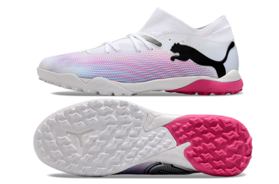 Puma Future Ultimate TF Artificial Turf Soccer Shoes - White/Pink/Blue/Black