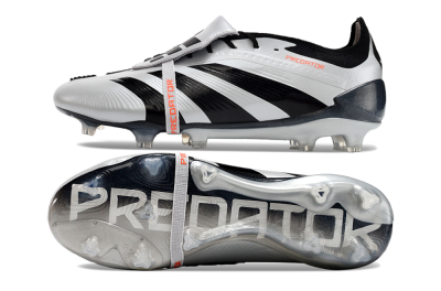 Adidas Predator Elite Foldover Tongue FG Firm Ground Soccer Cleats - Silver/Black/Red