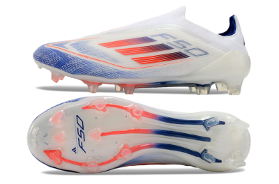 Adidas F50 Elite Laceless FG Firm Ground Soccer Cleats - Blue/Red/Beige