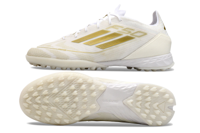 Adidas F50 Pro TF Artificial Turf Soccer Shoes - Beige/White/Gold