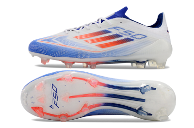 Adidas F50 Adizero FG Firm Ground Soccer Cleats - White/Blue/Pink