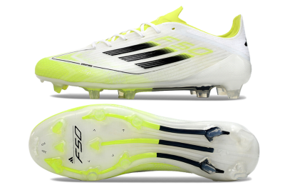 Adidas F50 Adizero FG Firm Ground Soccer Cleats - White/Yellow/Black