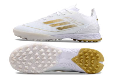 Adidas F50 Elite TF Artificial Turf Soccer Shoes - White/Gold