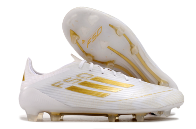 Adidas F50 Adizero FG Firm Ground Soccer Cleats - White/Gold