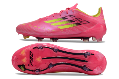Adidas F50 Adizero FG Firm Ground Soccer Cleats - Pink/Yellow/Black