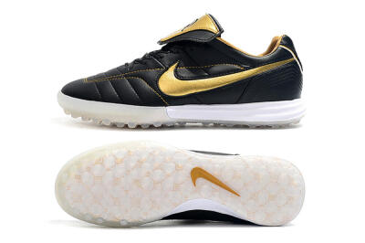 Nike Tiempo Legend 7 Elite R10 TF Artificial Turf Soccer Shoes - Black/Gold/White