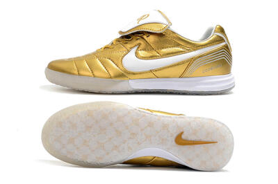 Nike Tiempo Legend 7 Elite R10 IC Indoor & Futsal Soccer Shoes - Gold/White