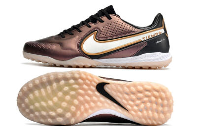 Nike React Tiempo Legend 9 Pro TF Artificial Turf Soccer Shoes - Gold/White/Black