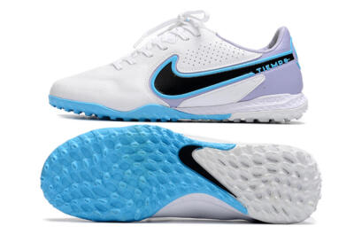 Nike React Tiempo Legend 9 Pro TF Artificial Turf Soccer Shoes - White/Blue/Purple