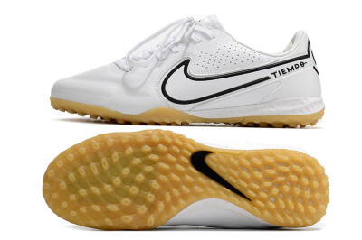 Nike React Tiempo Legend 9 Pro TF Artificial Turf Soccer Shoes - White/Black/Brown